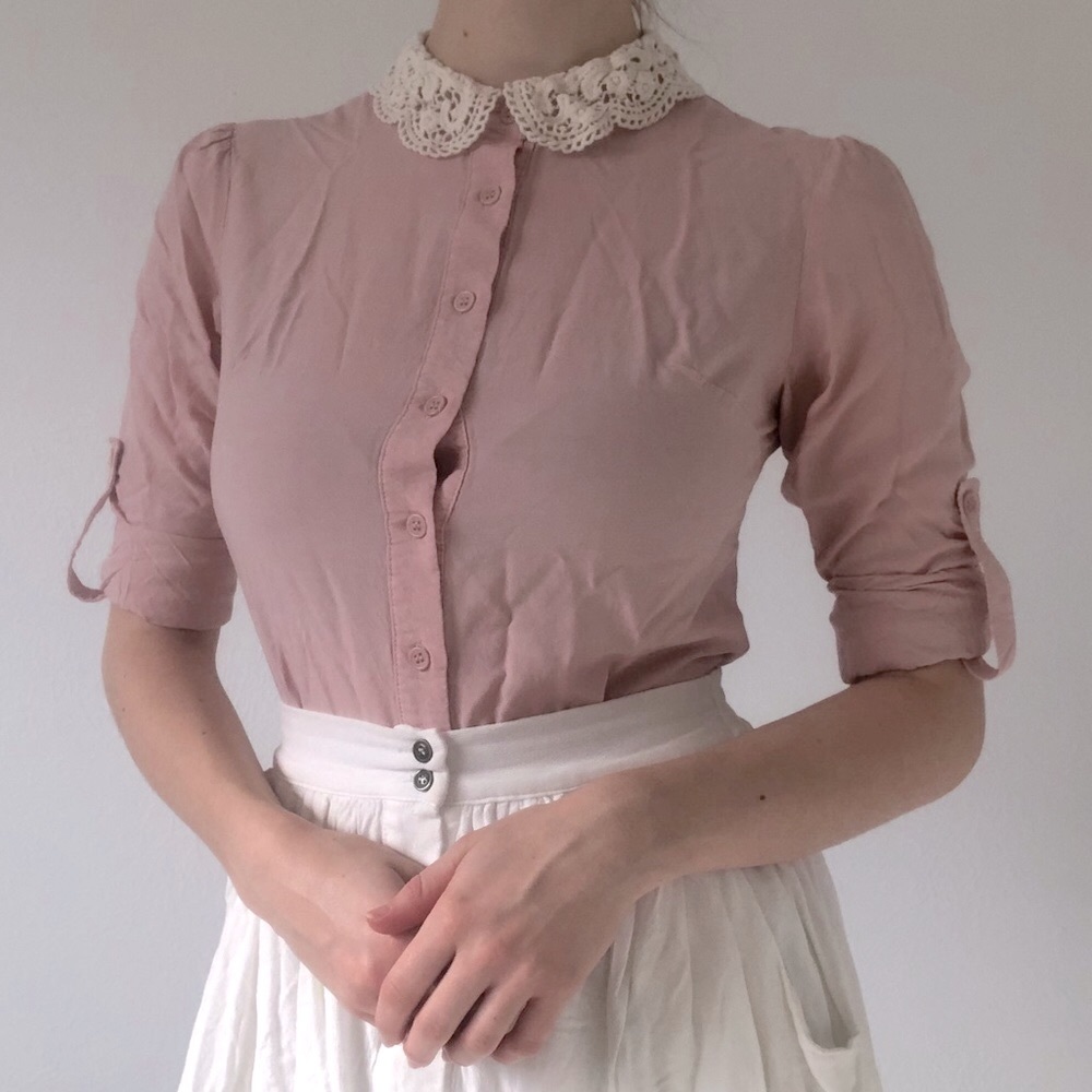 Pink Peterpan Collar Blouse
